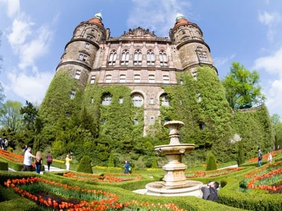 The terraces and Książ garden - Książ Castle