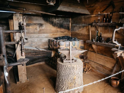 Reconstructed blacksmith’s shop from the turn of the 19th and 20th centuries